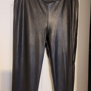 David Lerner Black Faux Leather Pant